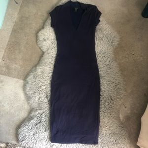 Navy lined midi T-shirt dress